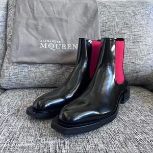 Alexander McQueen Hybrid Patent-Leather Men’s Chelsea Boots EU43 (US10)